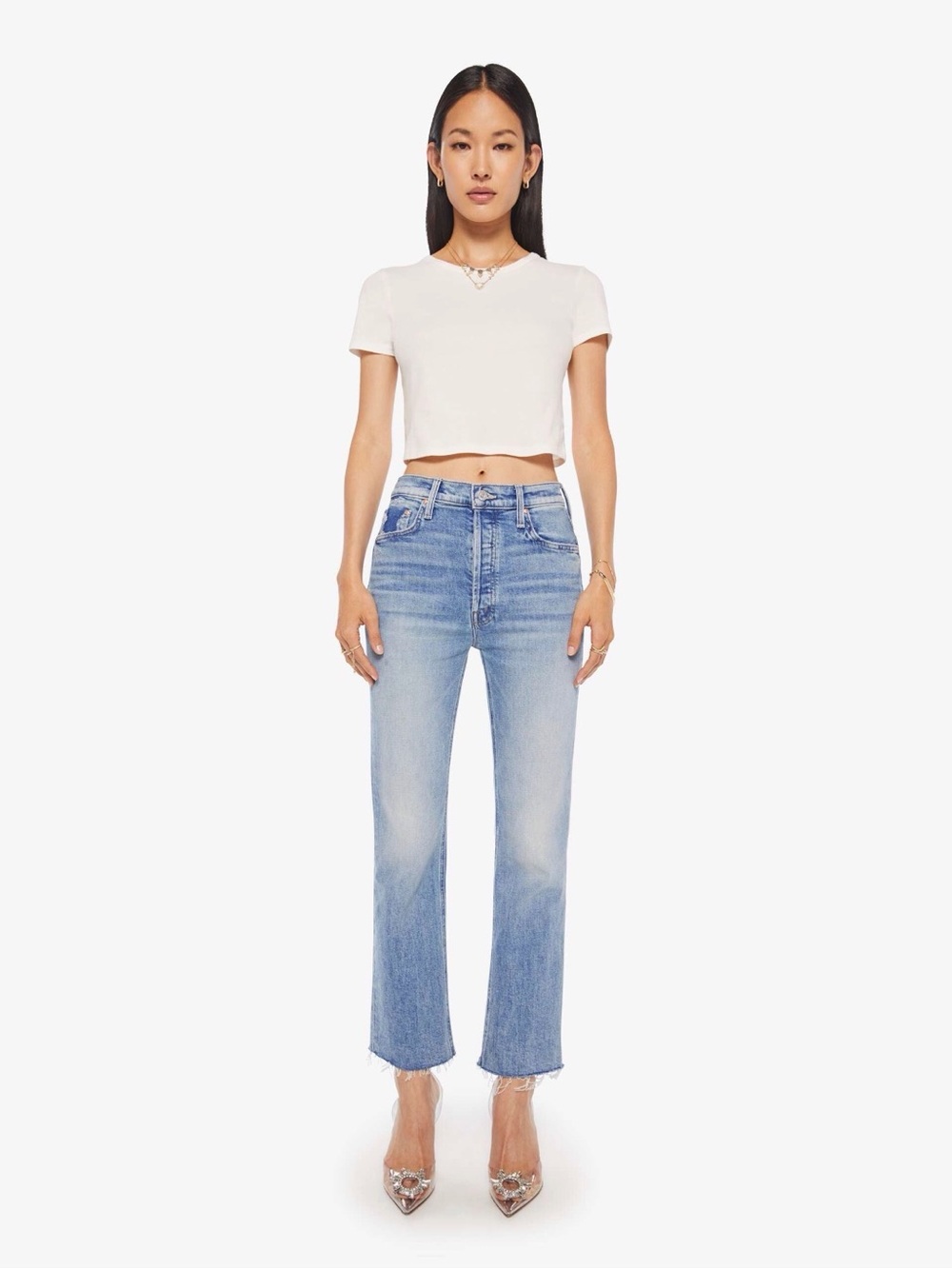 MOTHER The Tripper Flood Fray Left In The Dust Jeans Size 28
